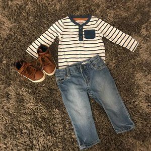Cat & Jack Baby Boy Henley-style bodysuit
